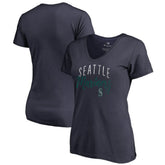 Seattle Mariners Women's Graceful V-Neck T-Shirt Navy