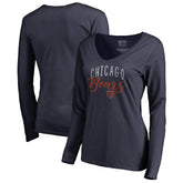 Chicago Bears Women's Graceful Long Sleeve V-Neck T-Shirt - Navy online