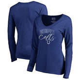 Indianapolis Colts Women's Graceful Long Sleeve V-Neck T-Shirt - Royal for sale