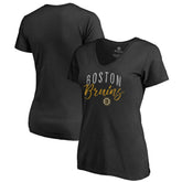 Boston Bruins Women's Graceful V-Neck T-Shirt - Black T-shirts