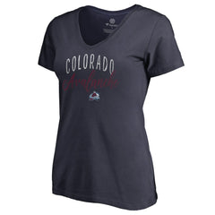 Colorado Avalanche Women's Graceful V-Neck T-Shirt - Navy T-shirts