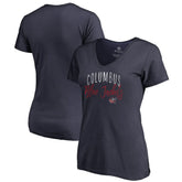 Columbus Blue Jackets Women's Graceful V-Neck T-Shirt - Navy T-shirts