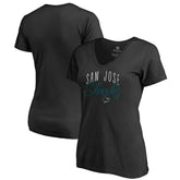 San Jose Sharks Women's Graceful V-Neck T-Shirt - Black T-shirts