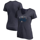 Winnipeg Jets Women's Graceful V-Neck T-Shirt - Navy T-shirts