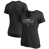 Colorado Rockies Women's We Are Icon V-Neck T-Shirt Black