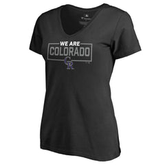 Colorado Rockies Women's We Are Icon V-Neck T-Shirt Black