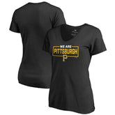 Pittsburgh Pirates Women's We Are Icon V-Neck T-Shirt Black