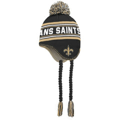 New Orleans Saints Preschool Jacquard Tassel Knit Hat with Pom - Black/Gold online