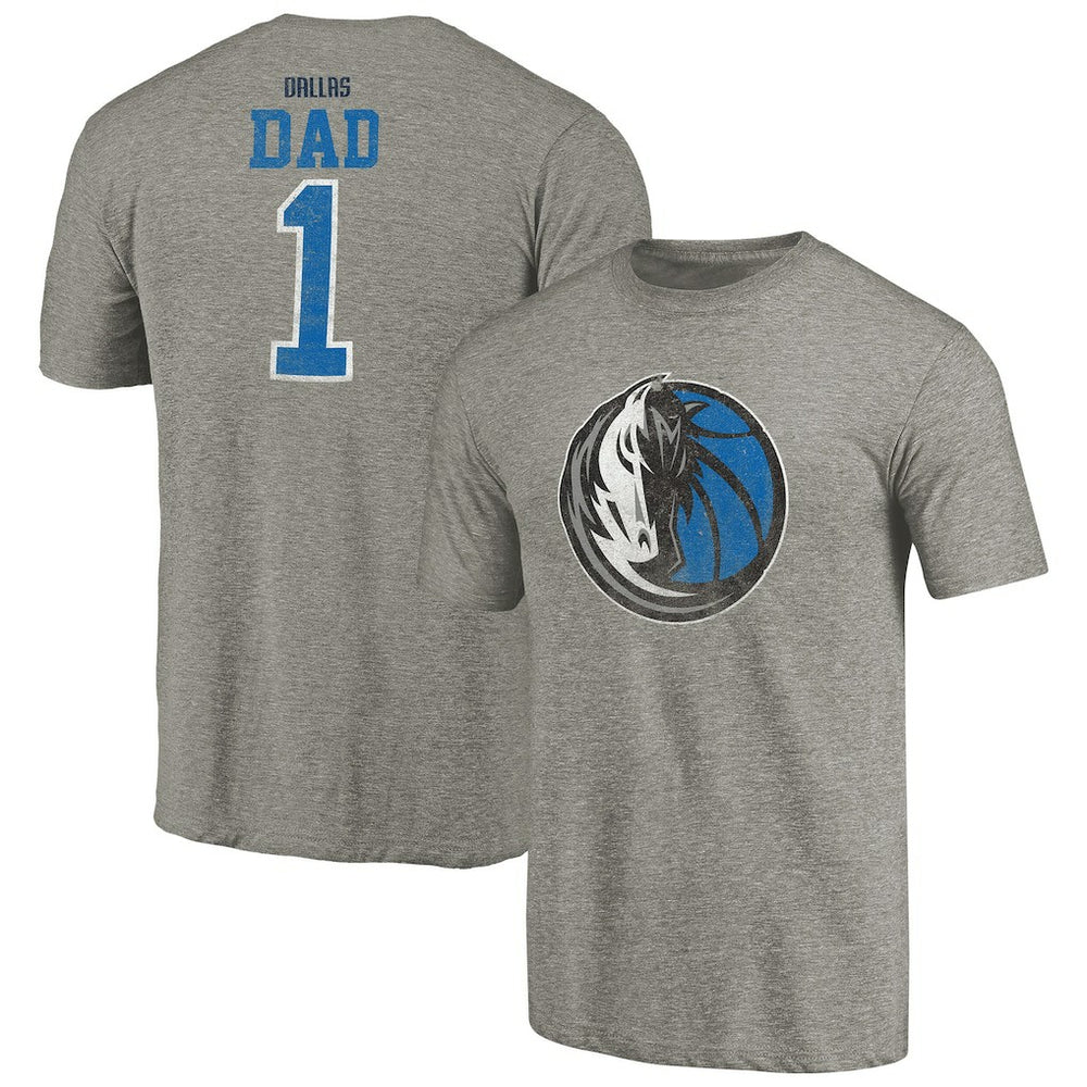 Dallas Mavericks Greatest Dad Tri-Blend T-Shirt sale - Gray online