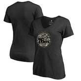 Philadelphia 76ers Women's Cloak Camo V-Neck T-Shirt - Black for sale