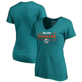 Miami Dolphins Women's We Are Icon V-Neck T-Shirt - Aqua cheap