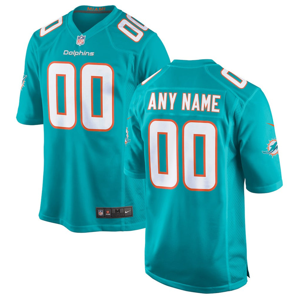 Miami Dolphins Youth Custom Game Jersey - Aqua for sale