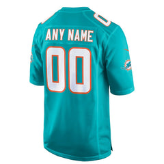 Miami Dolphins Youth Custom Game Jersey - Aqua for sale