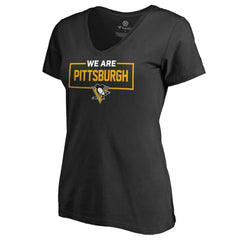 Pittsburgh Penguins Women's Iconic Collection V-Neck T-Shirt - Black T-shirts