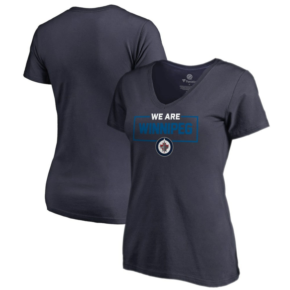 Winnipeg Jets Women's Iconic Collection V-Neck T-Shirt - Navy T-shirts