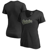Baltimore Orioles Women's Armed Forces Wordmark T-Shirt Black