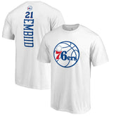 Joel Embiid Philadelphia 76ers Backer Name & Number T-Shirt - White online