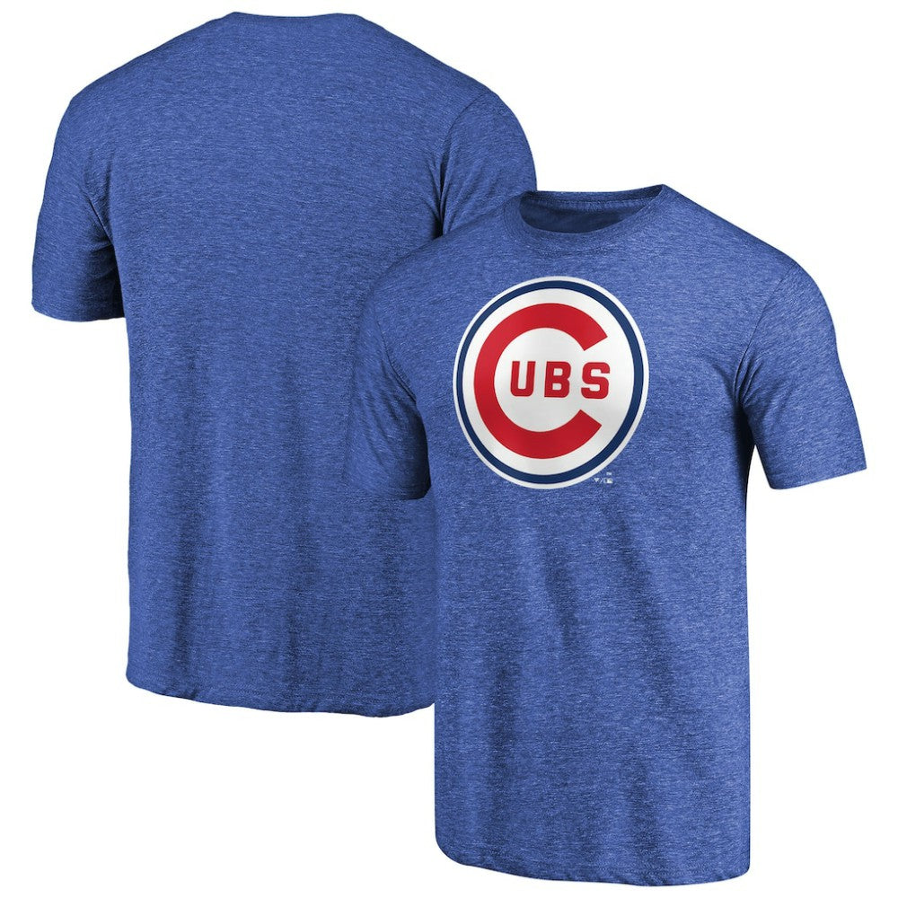 Chicago Cubs Cooperstown Collection Forbes Tri-Blend T-Shirt Heathered Royal