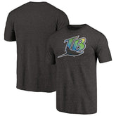 Tampa Bay Rays Cooperstown Collection Forbes Tri-Blend T-Shirt Heathered Black