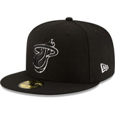 Miami Heat Black & White Logo 59FIFTY Fitted Hat - Black outlet