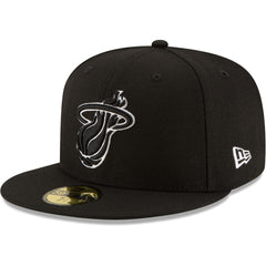 Miami Heat Black & White Logo 59FIFTY Fitted Hat - Black outlet