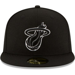 Miami Heat Black & White Logo 59FIFTY Fitted Hat - Black outlet