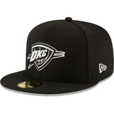 Oklahoma City Thunder Black & White Logo 59FIFTY Fitted Hat - Black shop