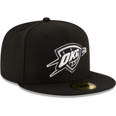 Oklahoma City Thunder Black & White Logo 59FIFTY Fitted Hat - Black shop