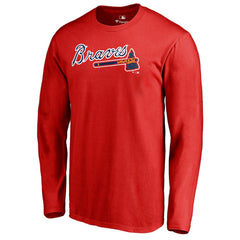 Atlanta Braves Team Wordmark Long Sleeve T-Shirt Red