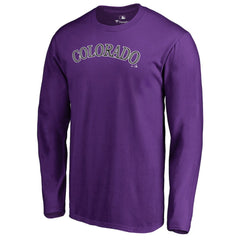 Colorado Rockies Team Wordmark Long Sleeve T-Shirt Purple