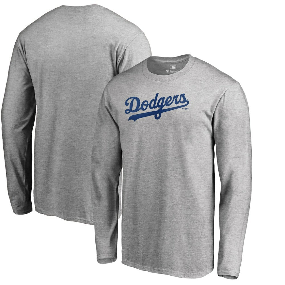 Los Angeles Dodgers Team Wordmark Long Sleeve T-Shirt Heathered Gray
