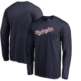 Washington Nationals Team Wordmark Long Sleeve T-Shirt Navy