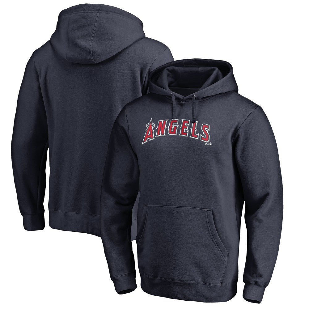Los Angeles Angels Official Wordmark Fitted Pullover Hoodie Navy