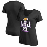 LeBron James Los Angeles Lakers Women's Hometown Collection LBJ V-Neck T-Shirt - Black discount