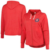 Washington Nationals Soft as a Grape Women's Plus Size Full-Zip Lightweight Hoodie Top Red