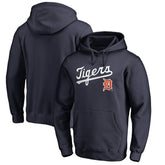 Detroit Tigers Vintage Cooperstown Collection Wahconah Fitted Pullover Hoodie Navy