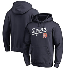 Detroit Tigers Vintage Cooperstown Collection Wahconah Fitted Pullover Hoodie Navy