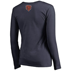 Chicago Bears Women's Monsters Long Sleeve V-Neck T-Shirt - Navy discount