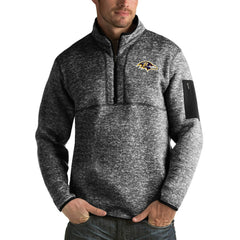 Baltimore Ravens Antigua Fortune Big & Tall Quarter-Zip Pullover Jacket - Heather Black discount