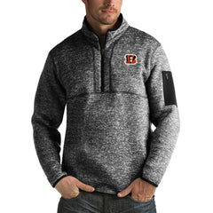 Cincinnati Bengals Antigua Fortune Big & Tall Quarter-Zip Pullover Jacket - Heather Black online