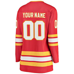 Calgary Flames Fanatics Women's Home Breakaway Custom Jersey - Red Jerseys