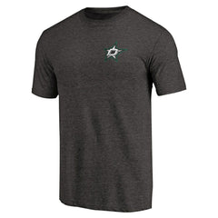 Dallas Stars Primary Logo Left Chest Distressed Tri-Blend T-Shirt - Black T-shirts
