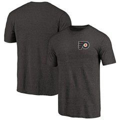 Philadelphia Flyers Primary Logo Left Chest Distressed Tri-Blend T-Shirt - Black T-shirts