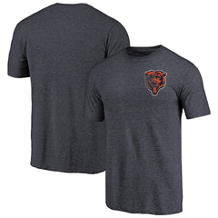 Chicago Bears Primary Logo Left Chest Distressed Tri-Blend T-Shirt - Heathered Navy outlet