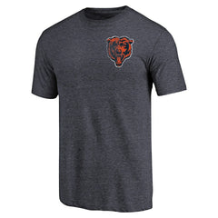 Chicago Bears Primary Logo Left Chest Distressed Tri-Blend T-Shirt - Heathered Navy outlet