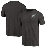 Philadelphia Eagles Primary Logo Left Chest Distressed Tri-Blend T-Shirt - Heathered Black discount