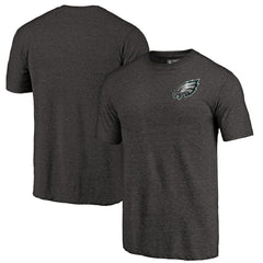 Philadelphia Eagles Primary Logo Left Chest Distressed Tri-Blend T-Shirt - Heathered Black discount