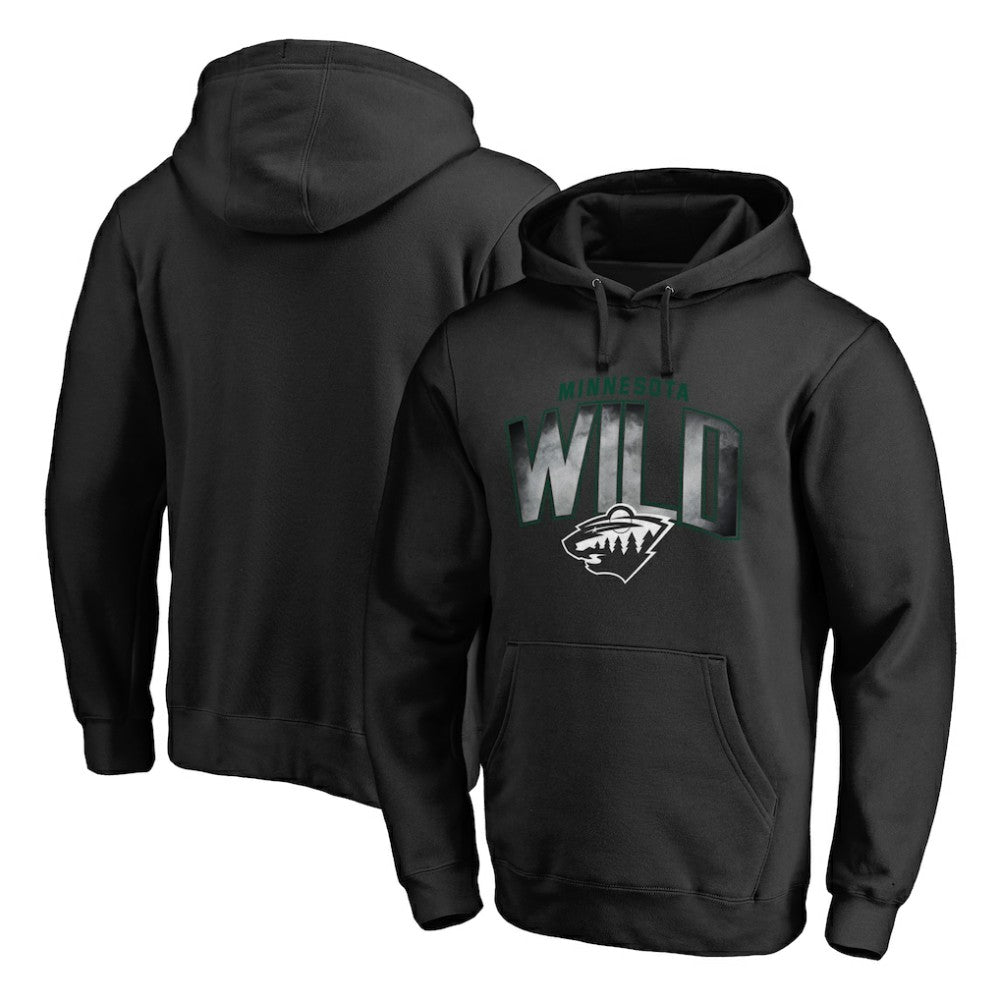 Minnesota Wild Arch Smoke Pullover Hoodie - Black Hoodies
