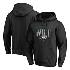 Minnesota Wild Arch Smoke Pullover Hoodie - Black Hoodies