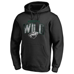 Minnesota Wild Arch Smoke Pullover Hoodie - Black Hoodies
